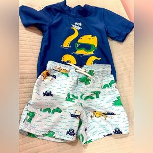 Carter’s baby boy rashguard swim set. Size 18 Months